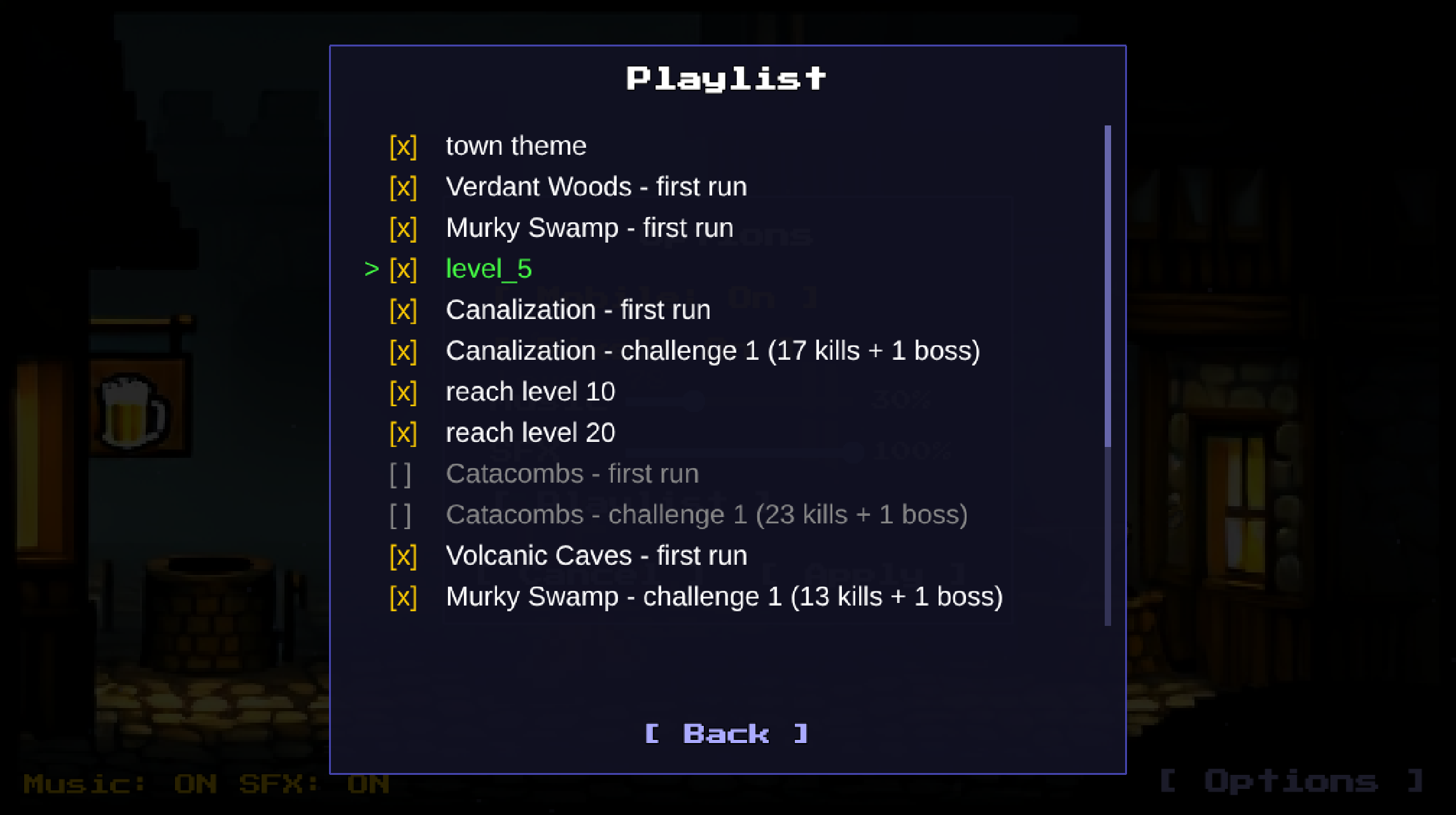 Music playlist with unlockable tracks